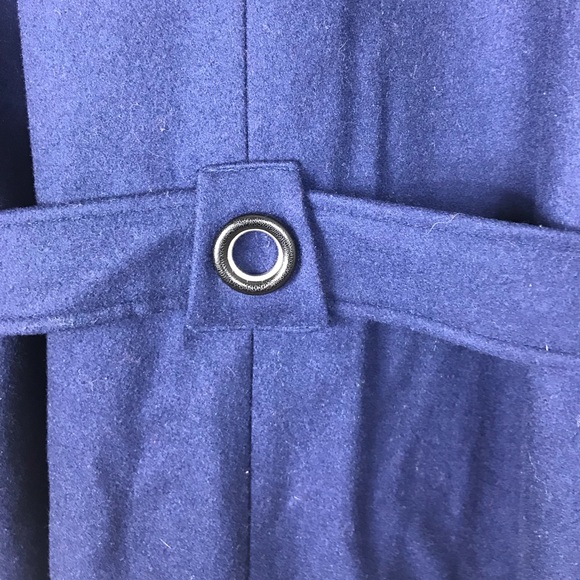 Centigrade Outerwear Wool Trench Coat Blue Medium - Picture 6 of 6
